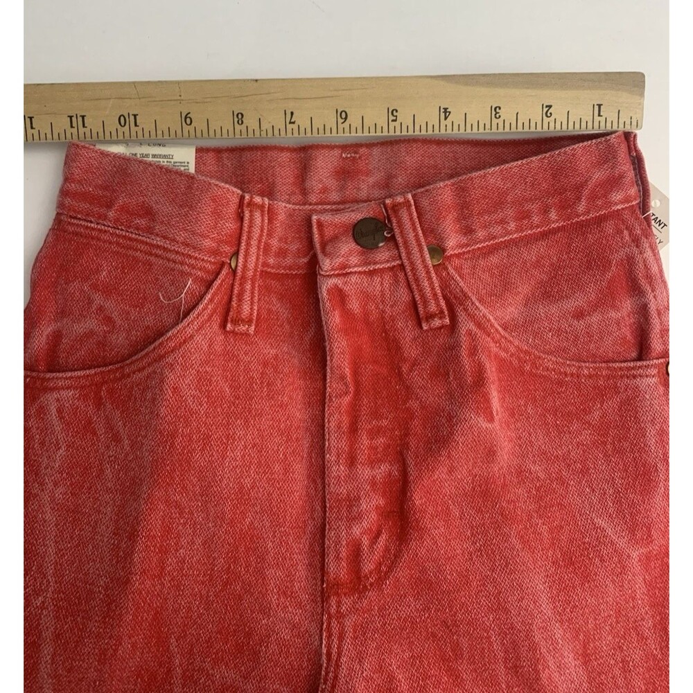 VTG Wrangler Women’s Jeans 1 x 34 Cowboy Cut Western Acid Wash Red-Orange Rodeo - Picture 8 of 16